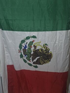 Mexican Flag - Green White Red with Eagle Emblem
